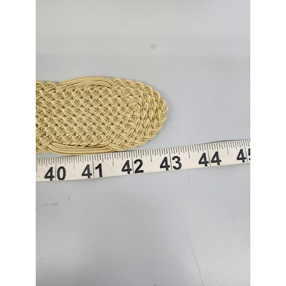 Lauren Ralph Lauren Belt Woven Weave Gold‎ D-Ring Adjustable Classic Style 43